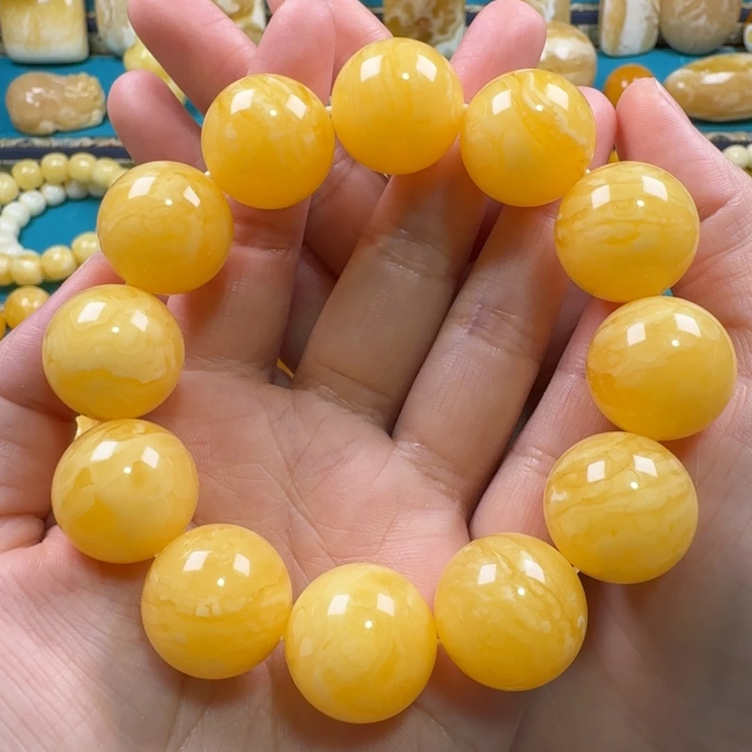 琥珀未镶嵌手链蜜蜡