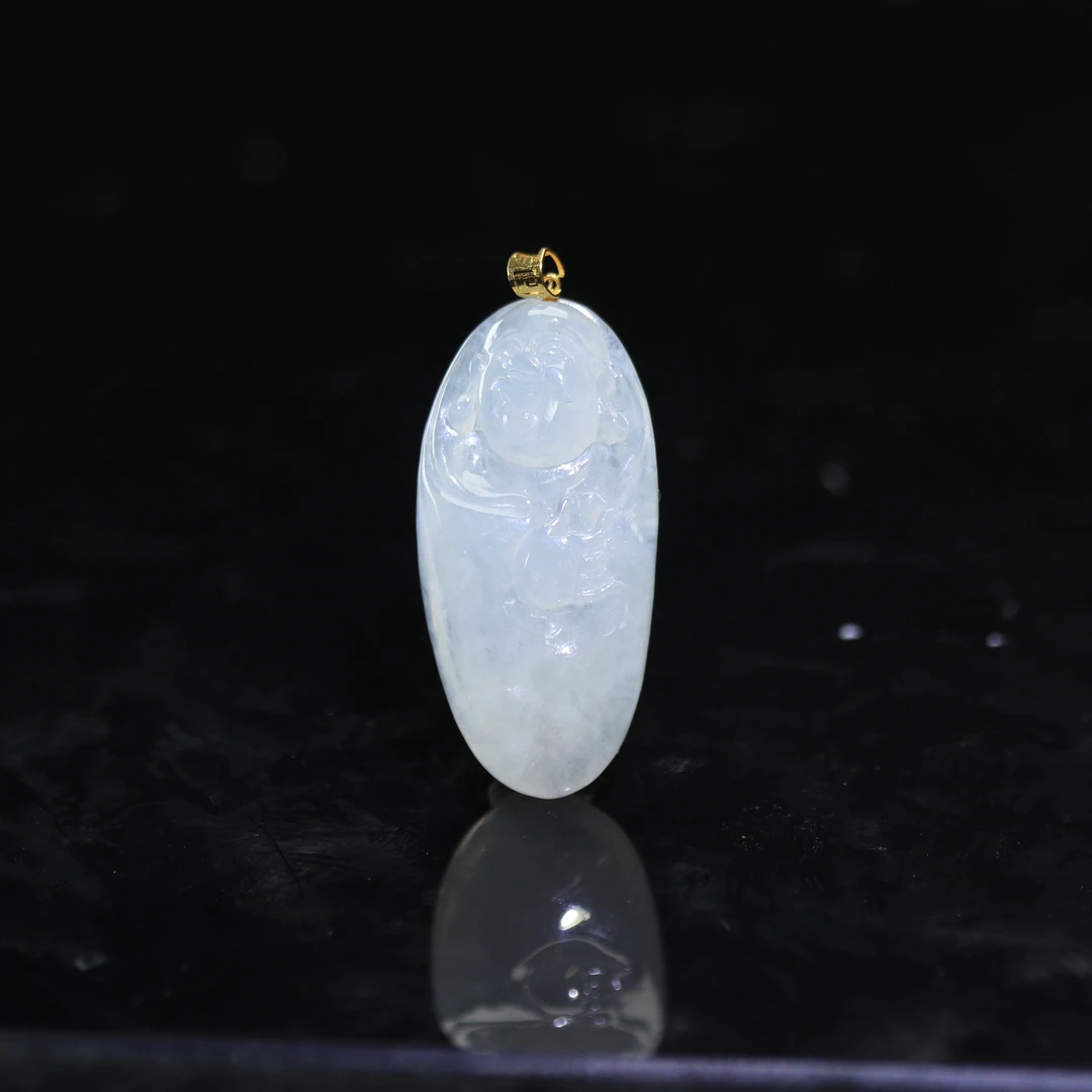 1天然缅甸翡翠A货18k佛公/100309/上海嘉禾拍卖