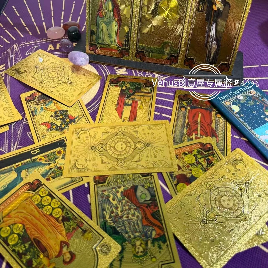 Tarot金箔韦特经典塔卡罗牌PET正版防水彩印78张卡牌