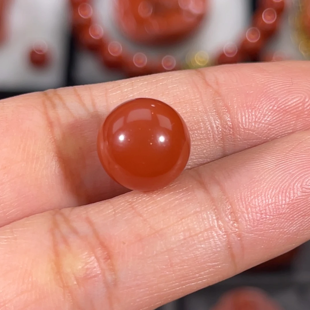 南红玛瑙未镶嵌大黑洞圆珠11mm不退换