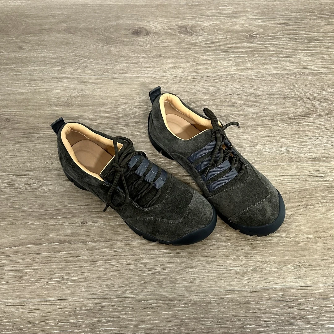 Dannyfrey机能风户外小众圆头系带德训鞋女通勤休闲鞋德比鞋2.5CM