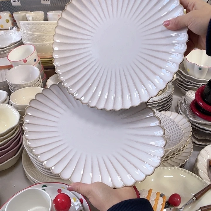 瓷片瑕疵特价陶瓷鱼盘大盘