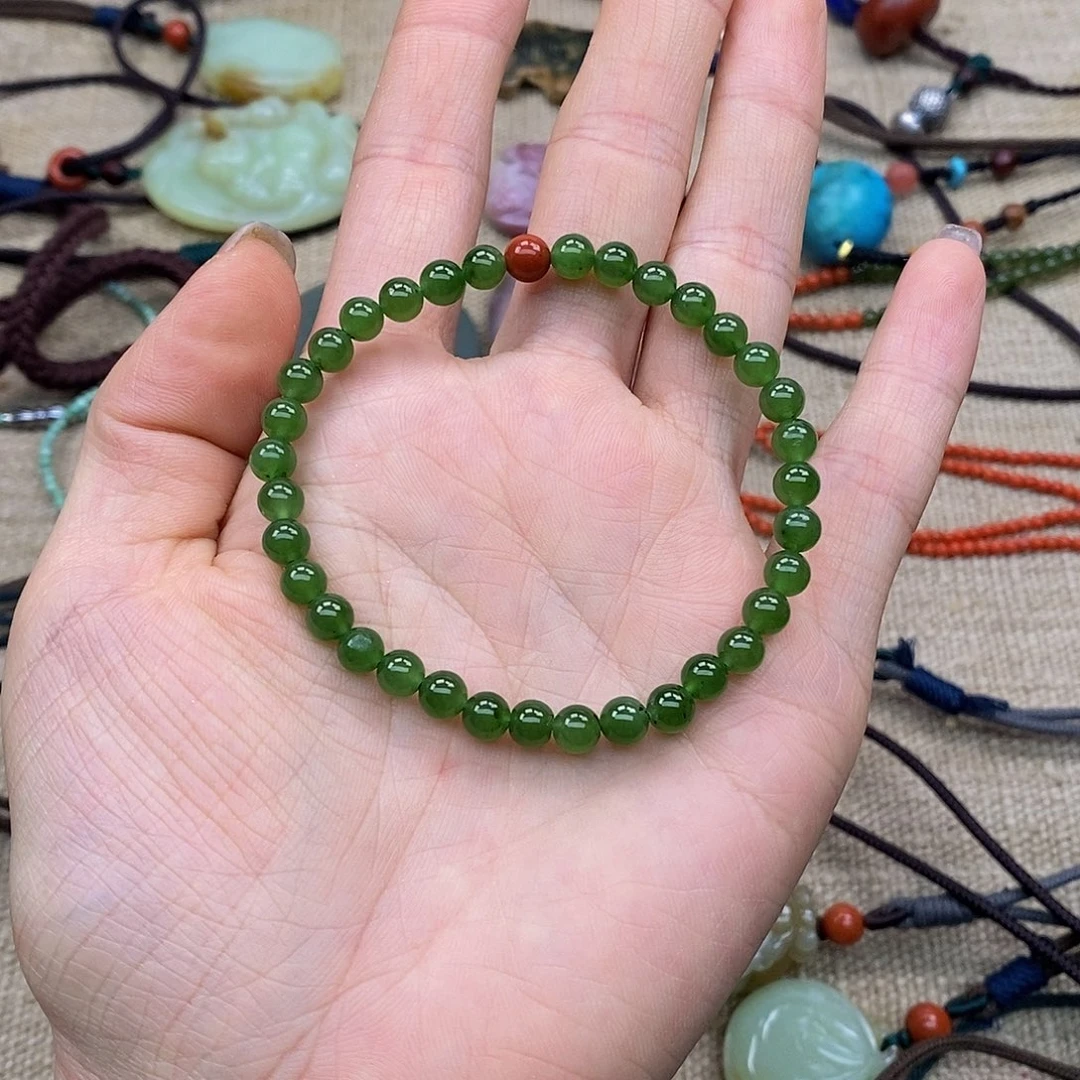 和田玉（碧玉）手链未镶嵌用****0