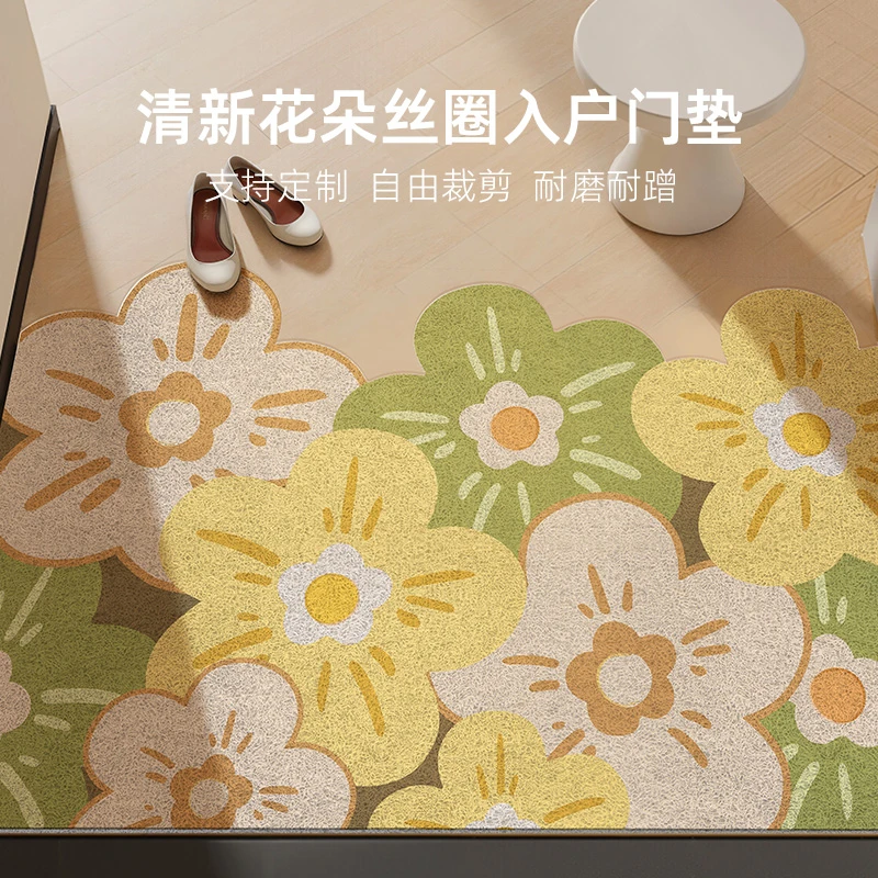 丝圈门口玄关高级感2025新款入户门地垫可裁剪脚垫耐磨防滑脚垫子
