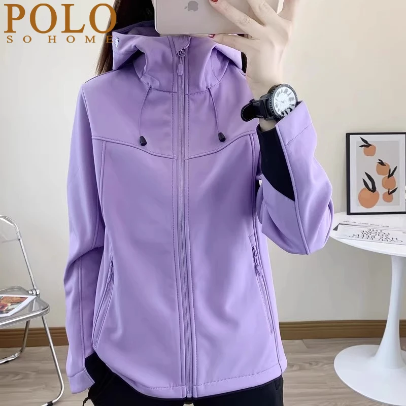 保罗新款秋冬冲锋衣外套户外山系旅行加绒卫衣保暖防风软壳衣情侣