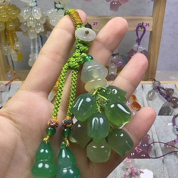 钥匙汽车挂晴水绿铃兰花苹果葫芦搭配有矿点