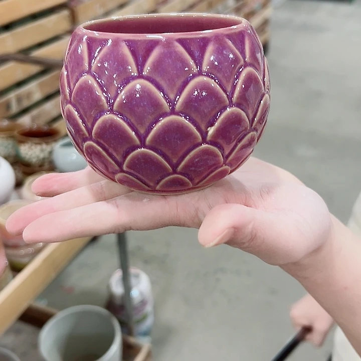 有孔.凑满10元发货多肉陶瓷花盆！