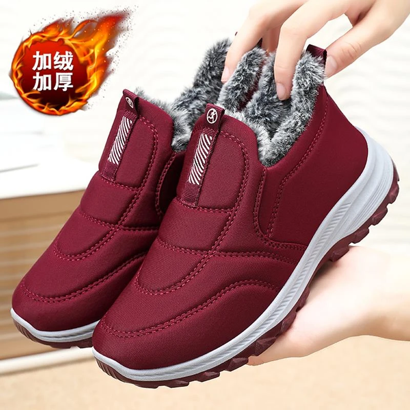 张凯丽老人鞋正品女冬季加绒加厚健步鞋一脚蹬妈妈鞋老北京布鞋男