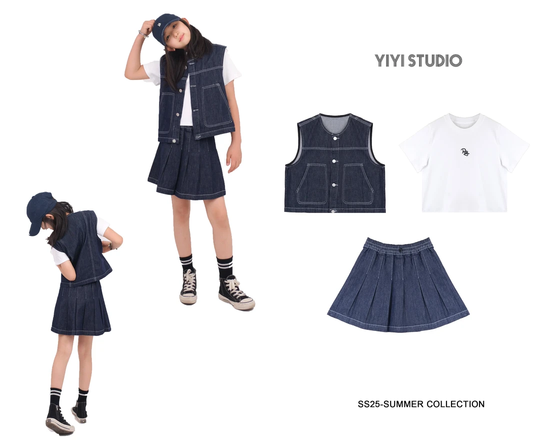 YiYi 童装牛仔三件套0534