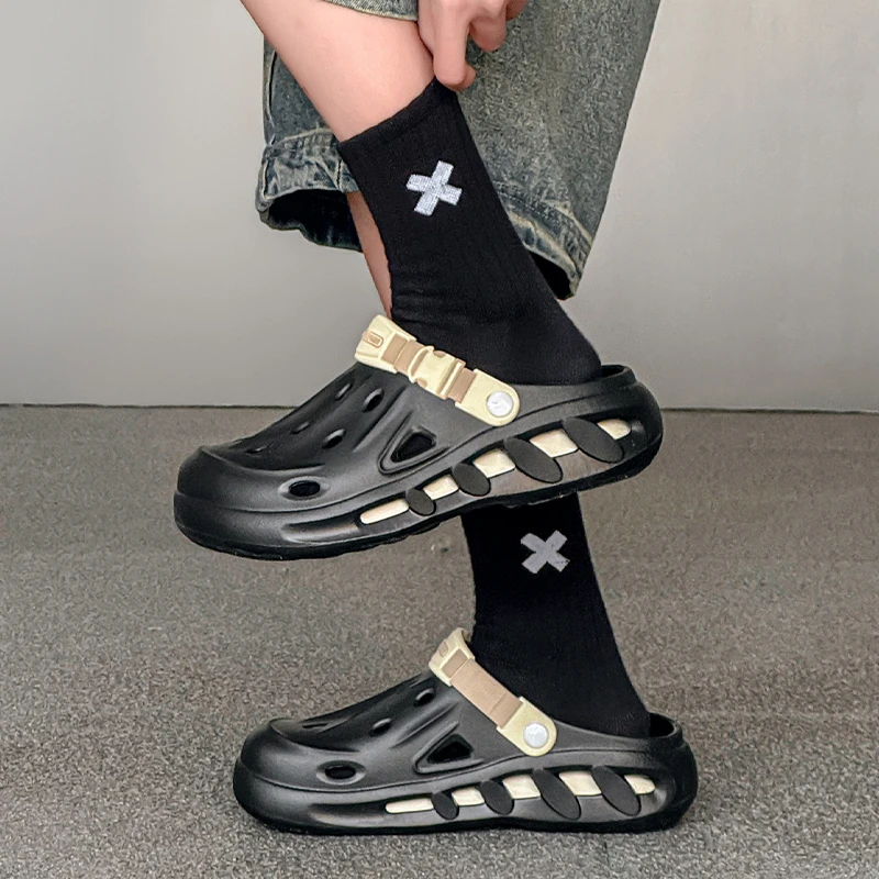 运动拖鞋男士家居夏季2025新款外穿厚底防滑eva透气户外凉拖男款