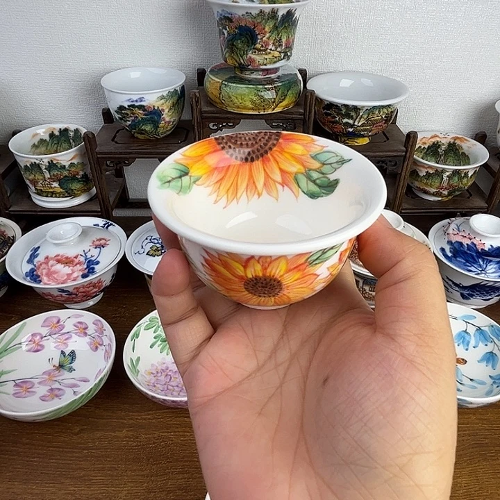 忠意堂釉下彩向日葵