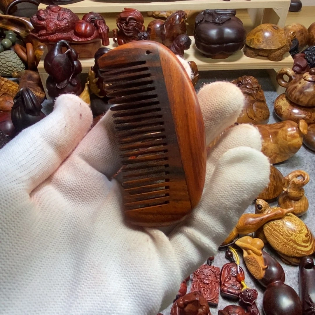 无事牌檀香紫檀（小叶紫檀）大红酸枝梳子