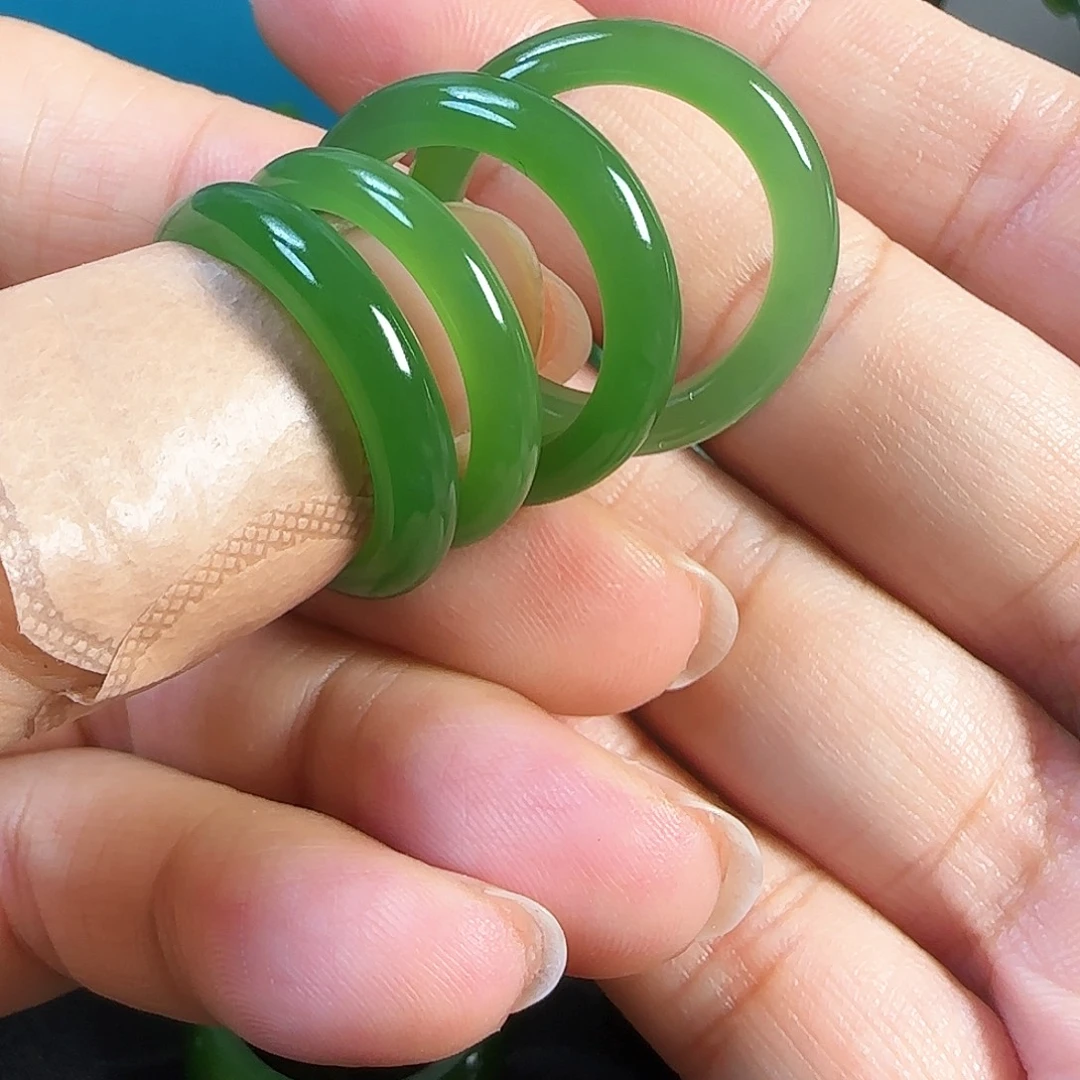 和田玉（碧玉）未镶嵌戒指多样性发一