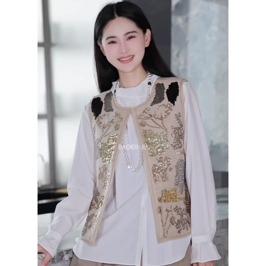 35-【老钱花苞衬衫】宝儿家含幂BK305825309CC秋冬款百搭花苞领衬衫