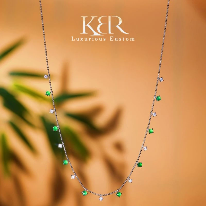 高级定制设计新款天然A货翡翠项链简约百搭款KBRKRL0518008