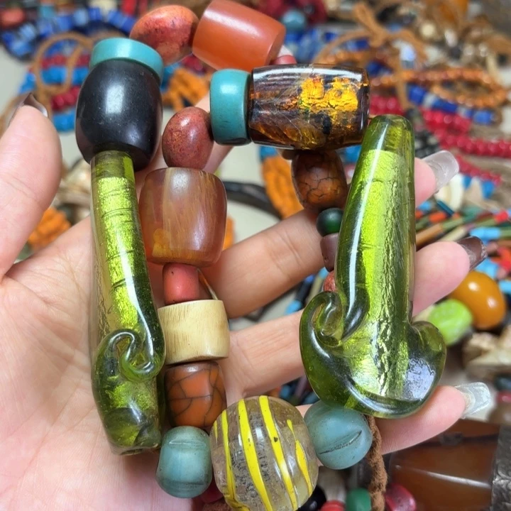 玻璃颈饰琉璃琉璃库巴