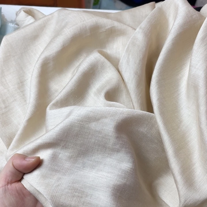 杏色棉麻3.5米。