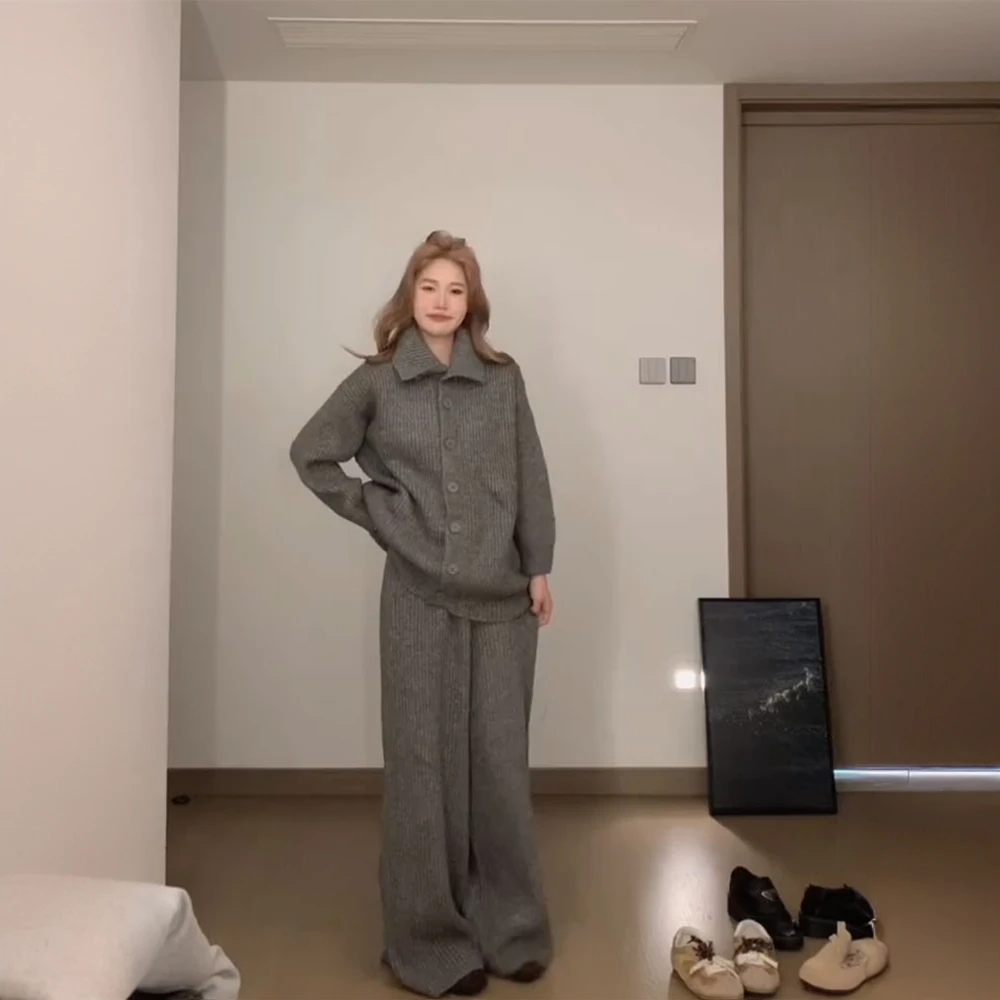 流行漂亮高级感套装女2025秋季新款清冷感气质灰色上衣裤子两件套