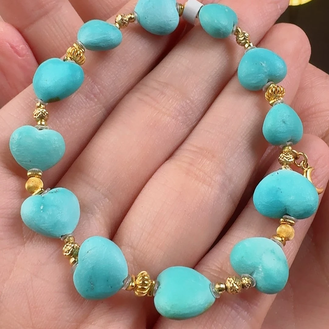 绿松石珠宝奇石18K金镶嵌