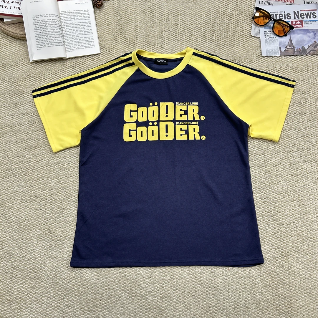 2024秋季新款宽松百搭时卡通印花短袖T恤1086