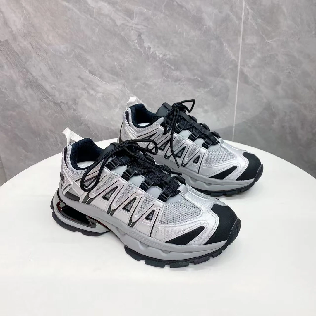 C9797   黑银色  舒适老爹鞋男士2025新款运动休闲鞋