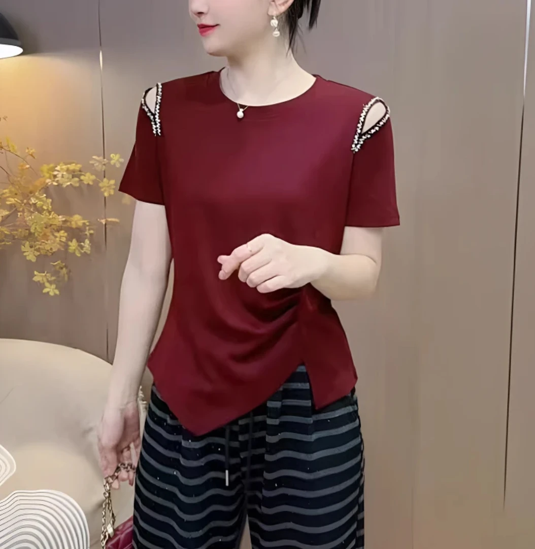 【T恤】春夏季高档新款上衣设计感时装女装服装0015[W]