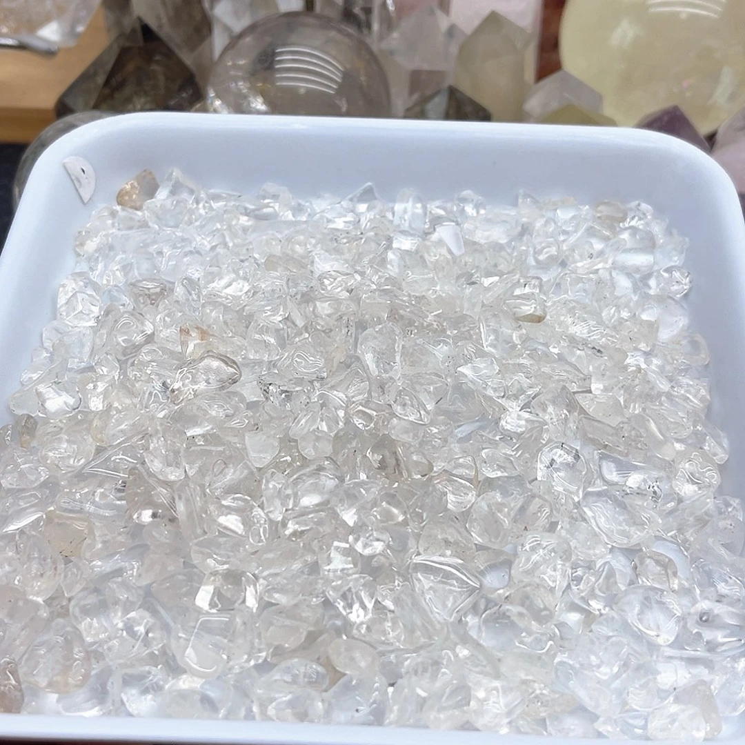 水晶珠宝半成品未镶嵌27 白水晶碎石（一盘）210g
