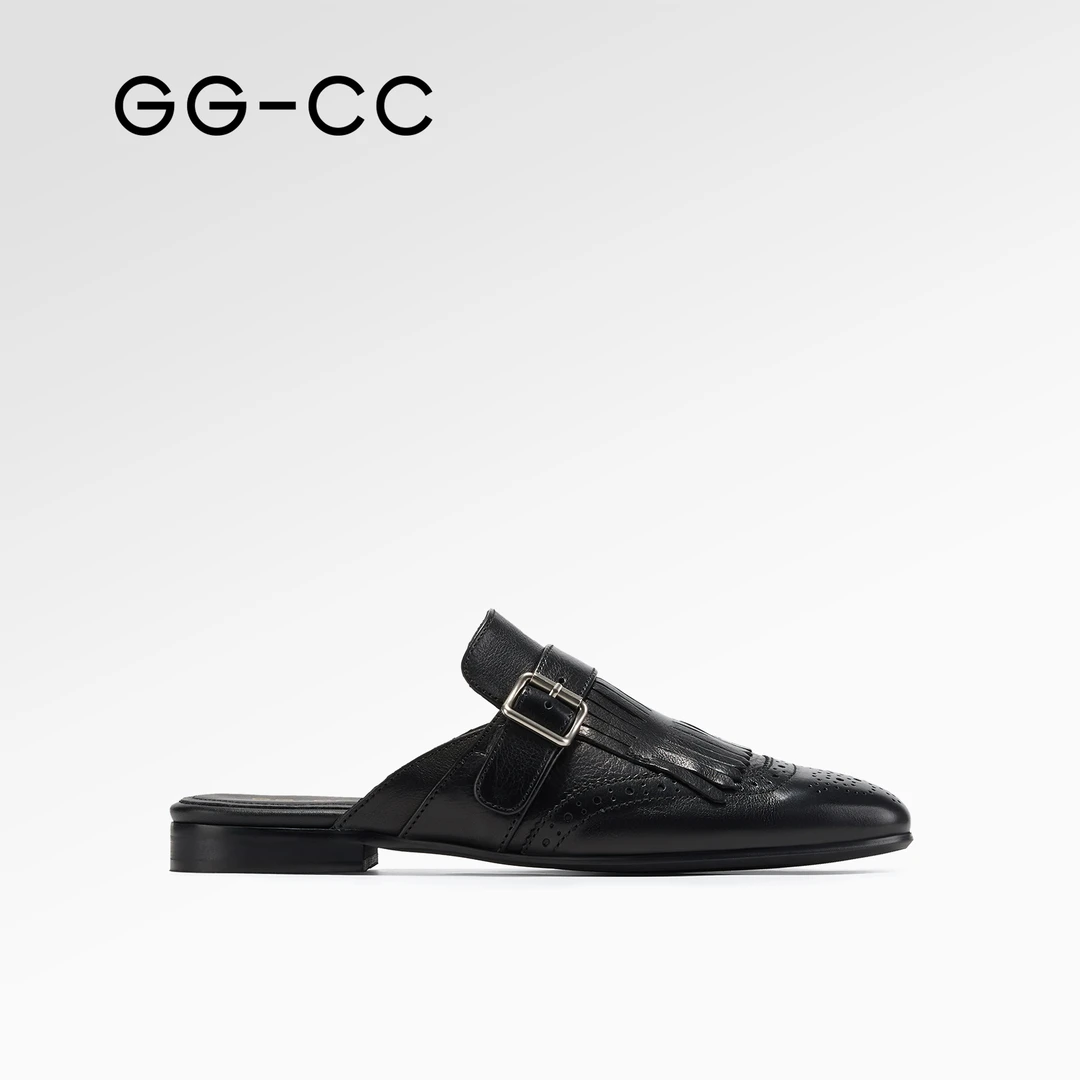 GG-CC【天才女友】2025春季法式复古油蜡皮半拖穆勒鞋5701
