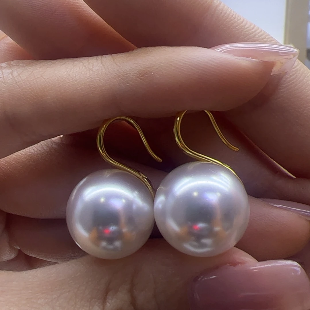 淡水珍珠耳饰18K金镶嵌