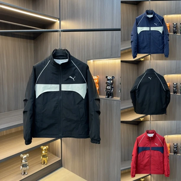 2025.秋冬新款拼色刺绣百搭立领薄棉服.966