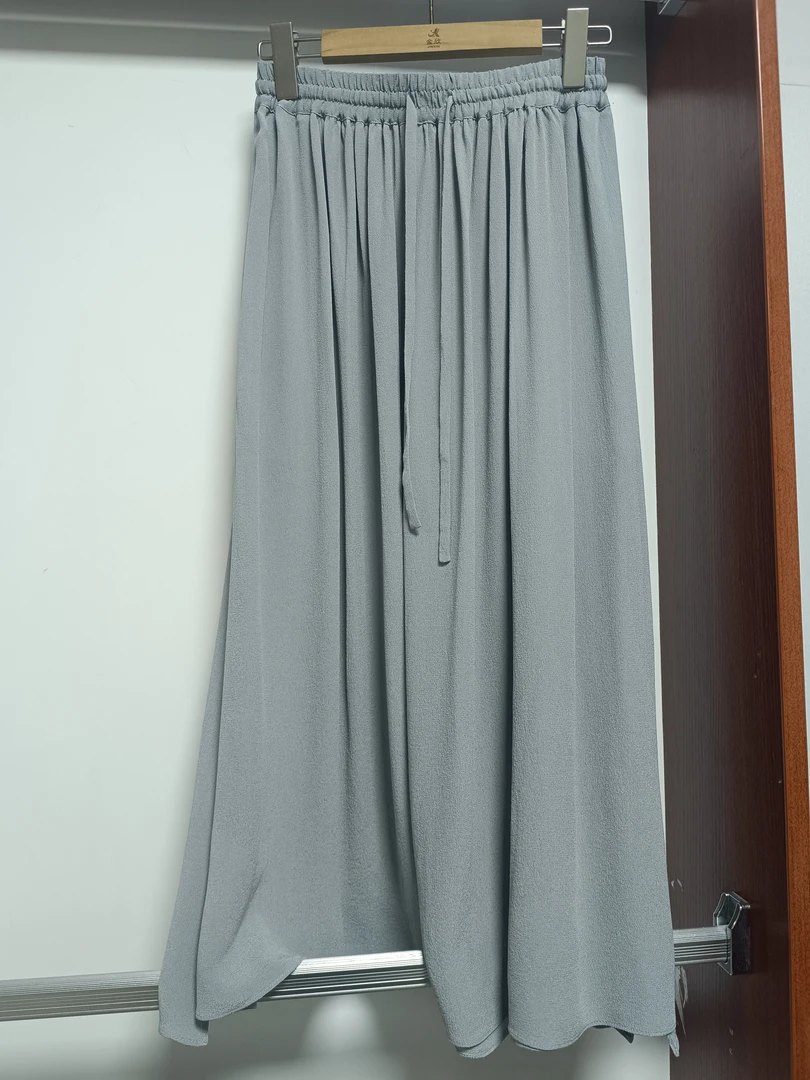 夏季新款加厚真丝鬼绉气质百搭显瘦中长款半裙