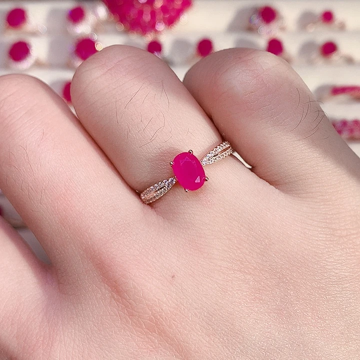 银S925镶嵌红宝石戒指