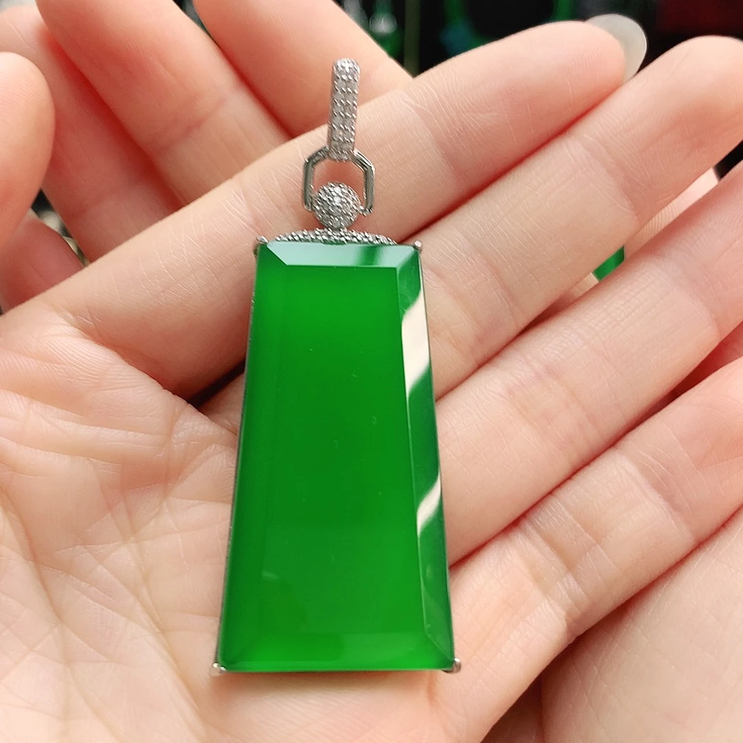 玛瑙/玉髓吊坠银S925镶嵌