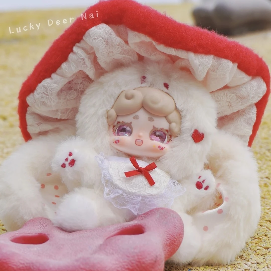 新品LuckyDeerNai晚安小兔魔女来信毛绒盲盒潮玩可爱玩偶挂包娃娃