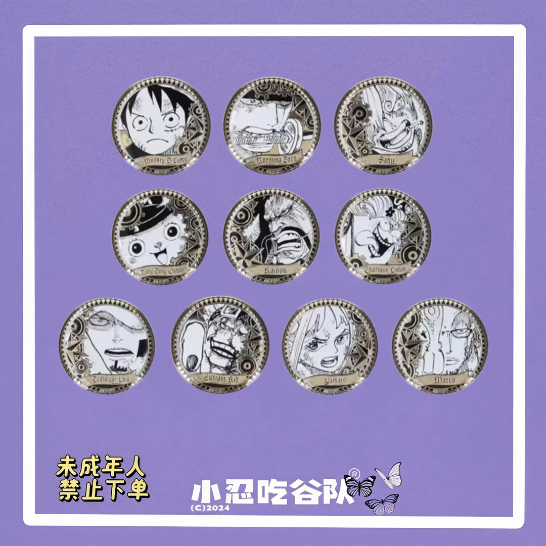 【海贼王】日谷国现 JS原画雕金吧唧一弹 路飞索隆山治（盲盒代拆)