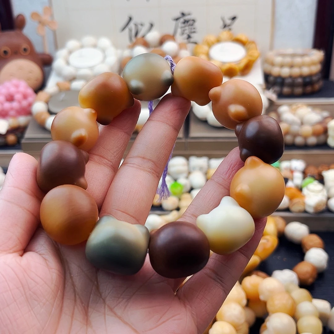 菩提根/象牙果吊坠微瑕猫头