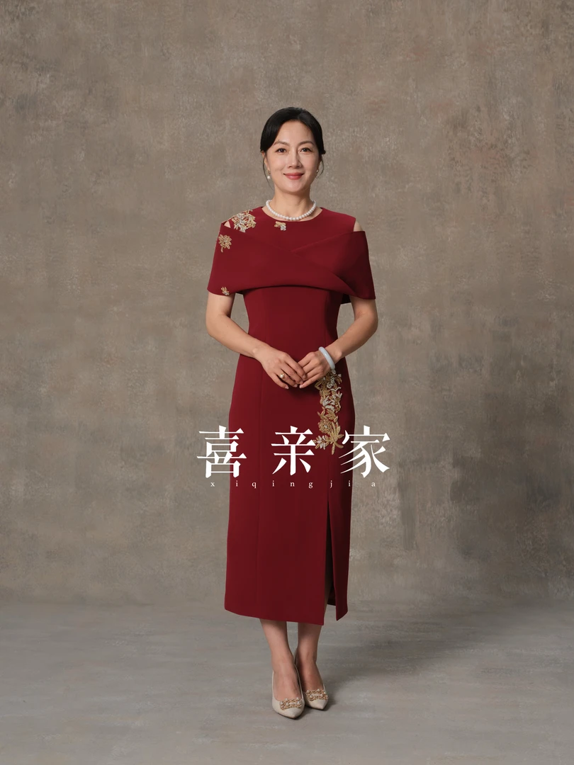 喜亲家喜妈妈喜婆婆婚宴礼服显瘦大气结婚