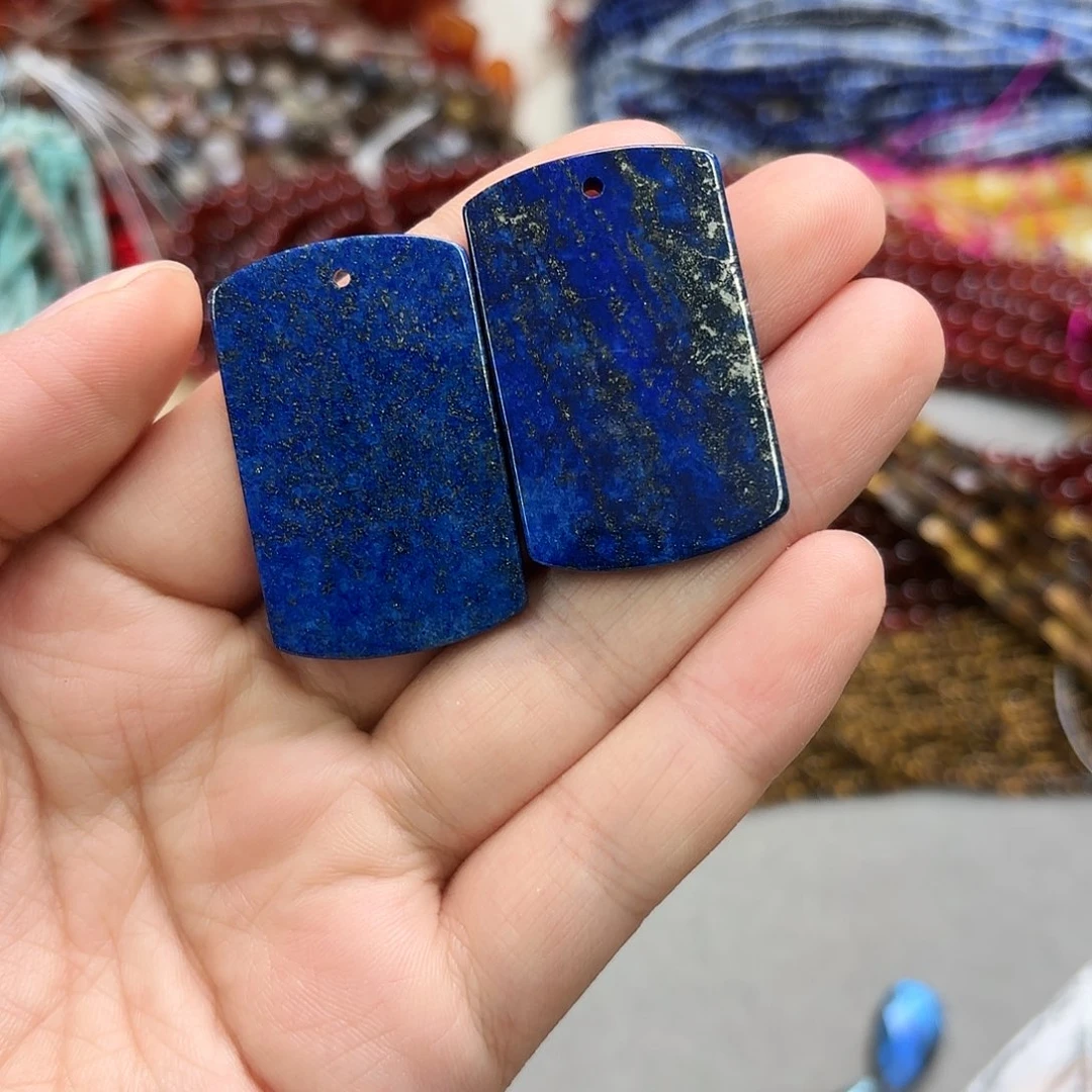 未镶嵌玛瑙/玉髓珠宝半成品25×40青金无事牌一颗