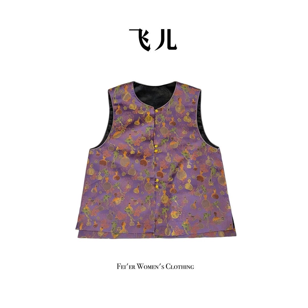 飞儿【紫葫芦马夹】春季新款2025碎花马夹时尚马夹