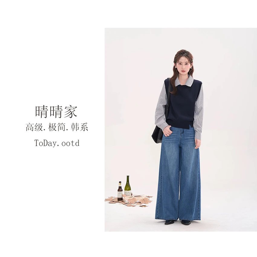 晴晴家-【心锁檀木匣】冬季韩系简约百搭经典休闲气质翻领上衣529