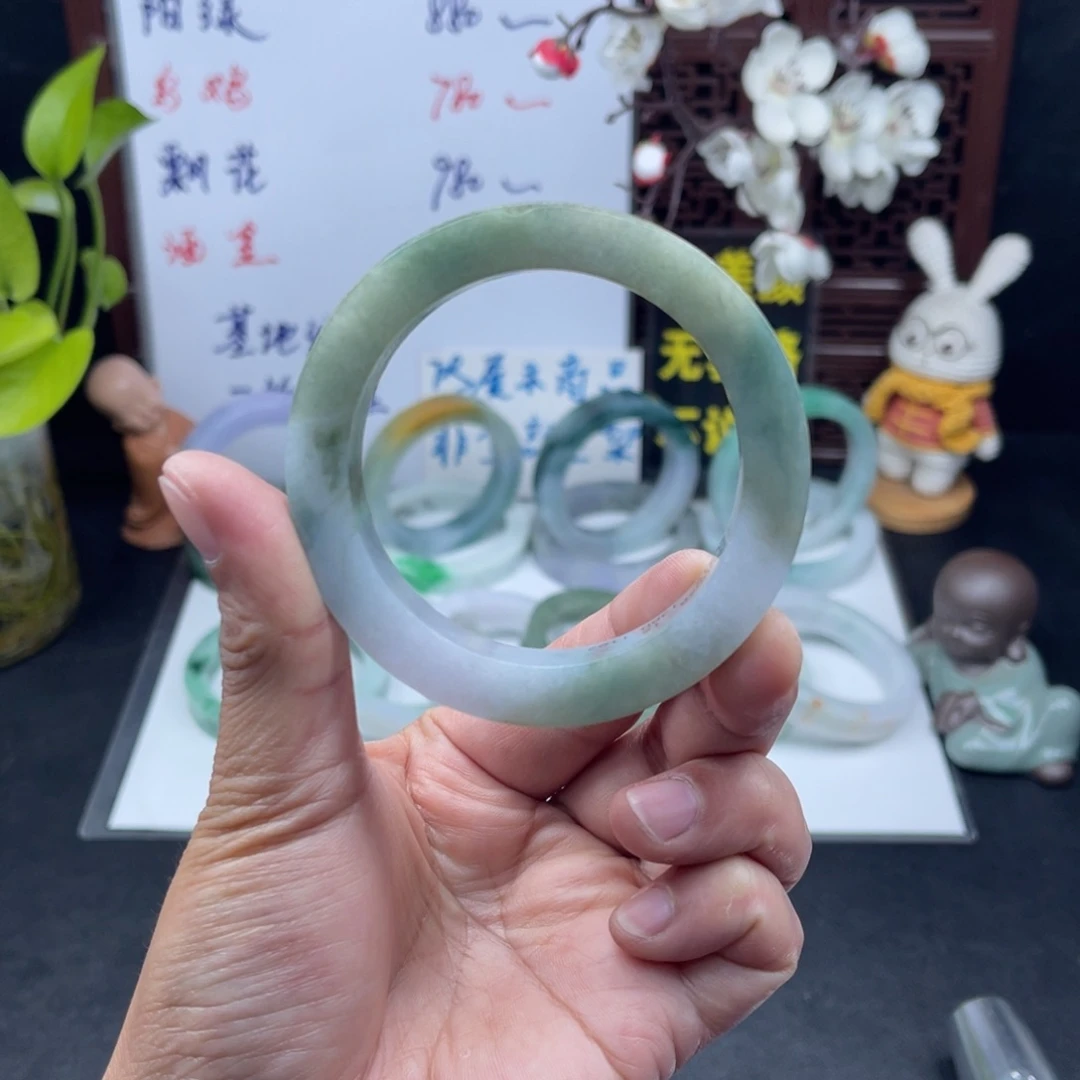 定制翡翠未镶嵌57-59正圈手镯
