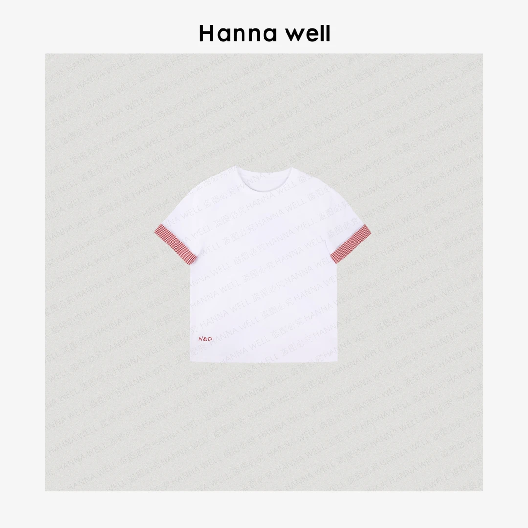 妞姐自制 “甜筒”大牌同料！减龄撞色水洗软棉卷边宽松T恤TX5B5252.