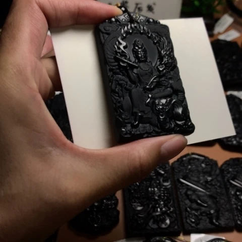 天然缅甸a货钢琴黑挂件