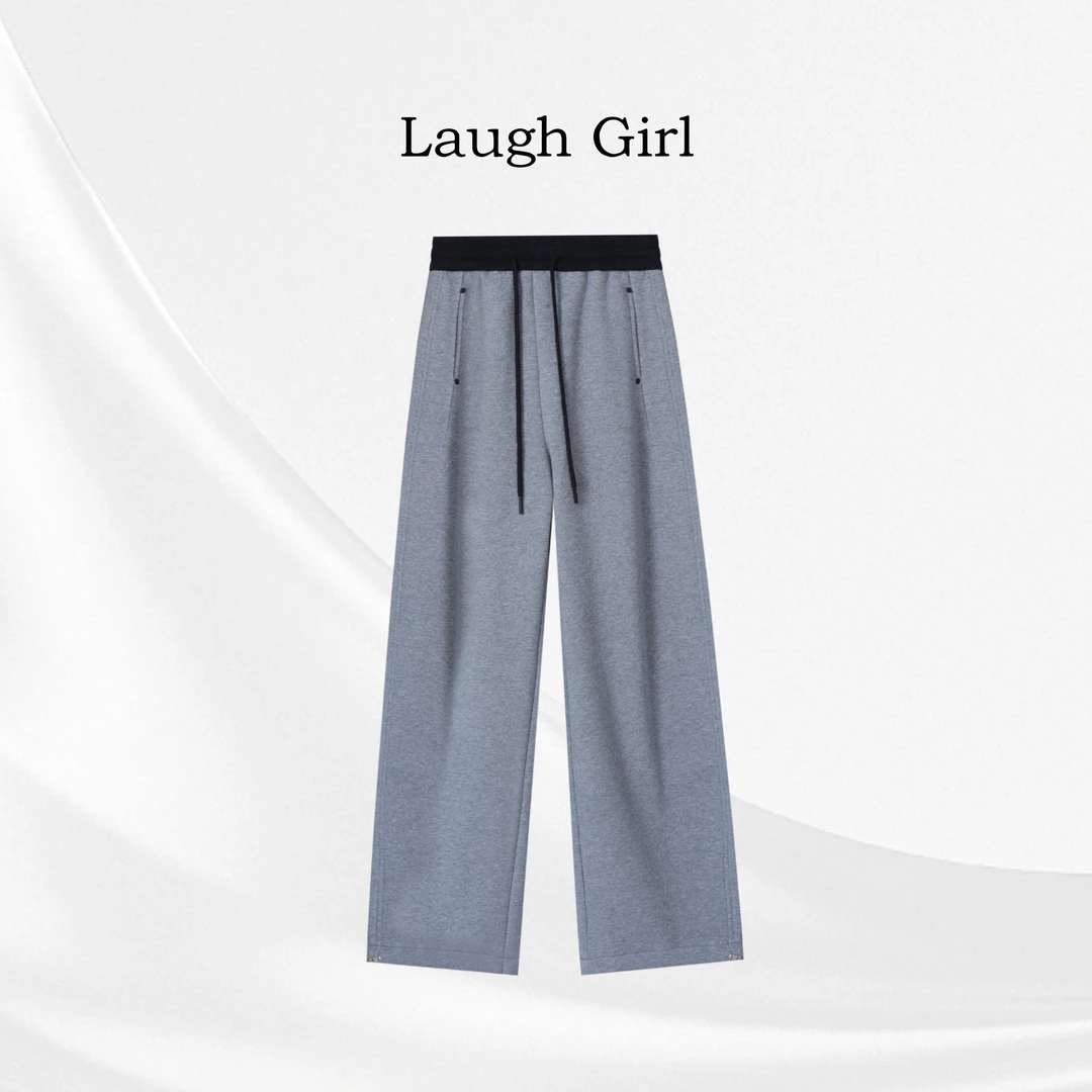 楚楚君Laugh girl【拼色弯刀裤】秋冬加绒拼色腰头弯刀裤KL531237J