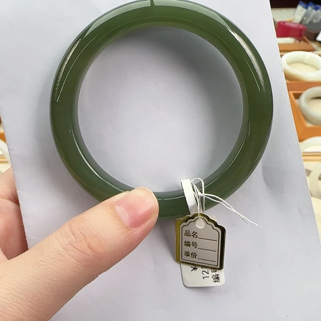 和田玉未镶嵌手镯58深湖水