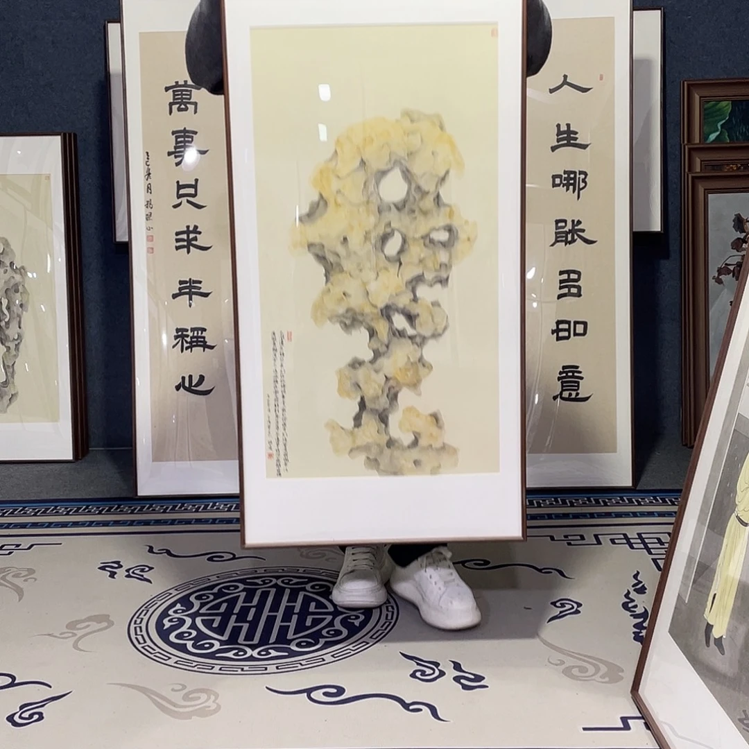 国画手绘画作品带框60/120