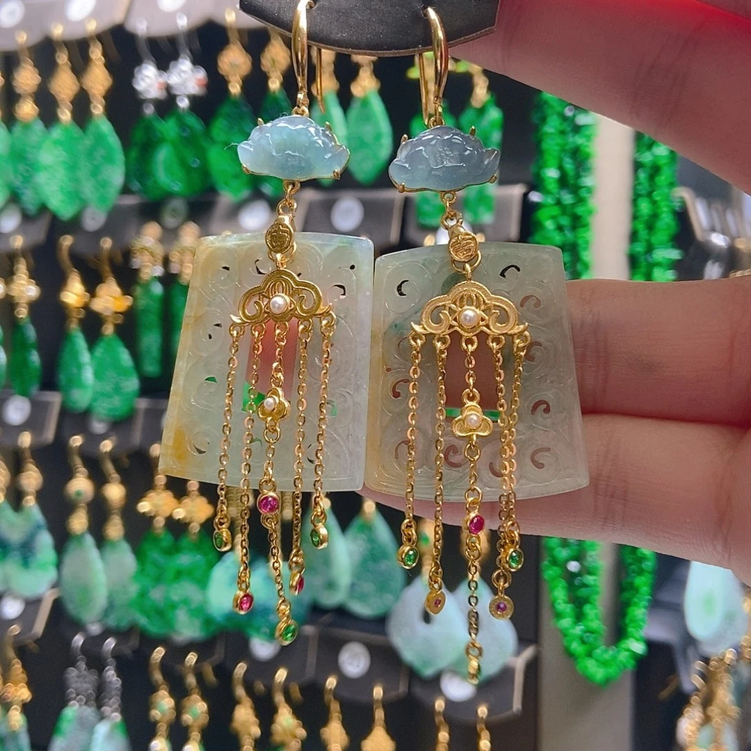 翡翠未镶嵌耳饰翡翠