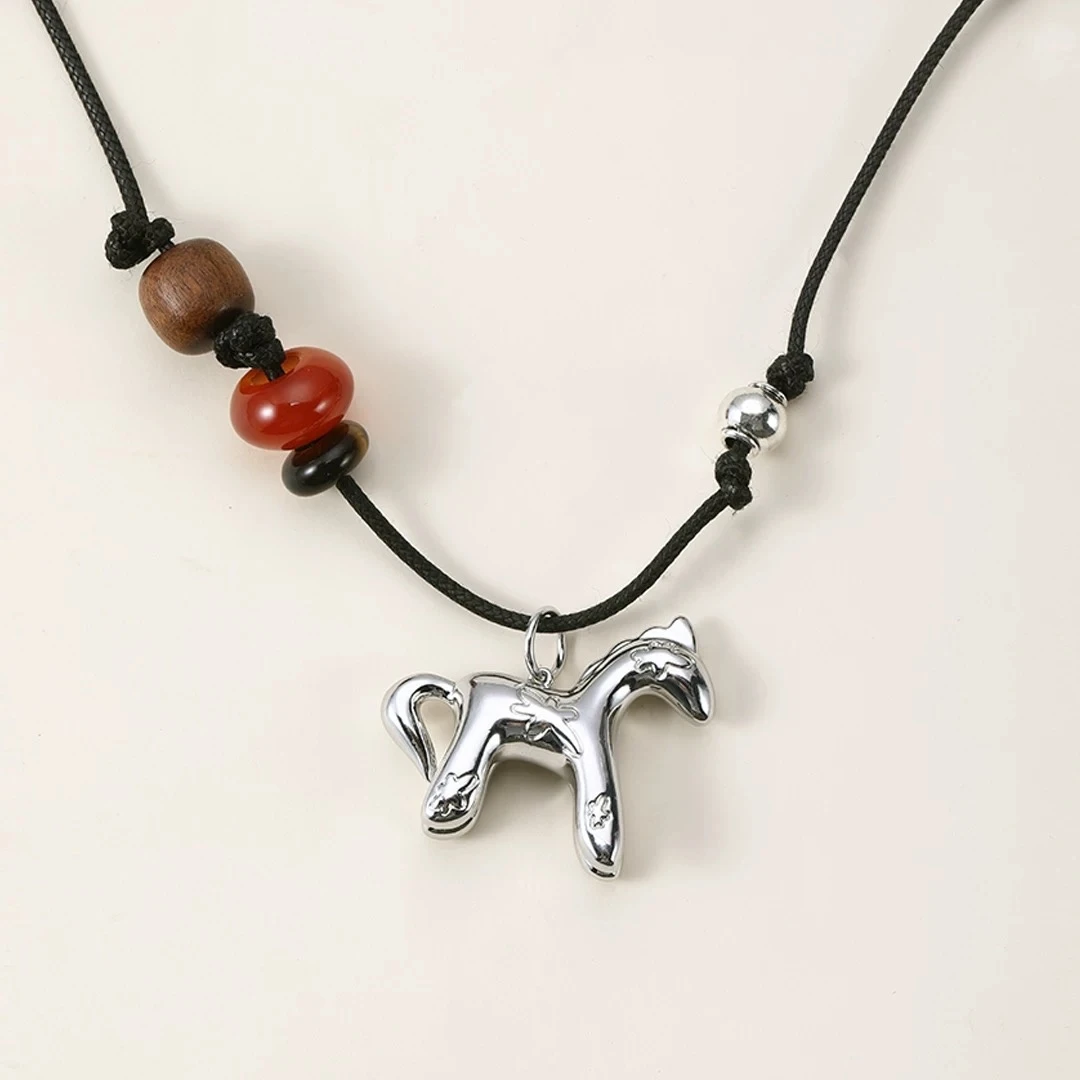 铜合金项链 小马可爱高级感小众设计简约气质长款秋冬毛衣链百搭