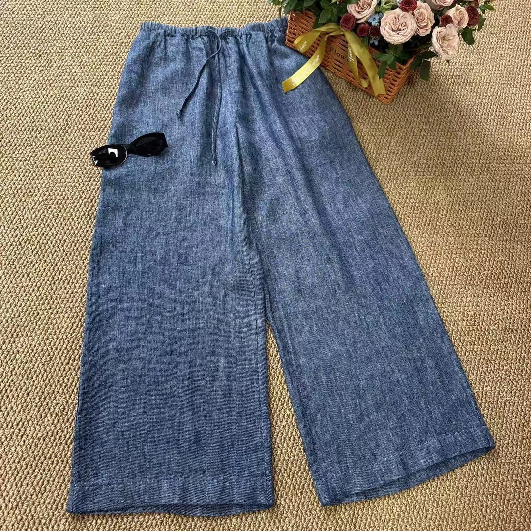 【左耳与麻】2025夏季高货新100%汉麻色织直筒裤轻奢简约百搭52125