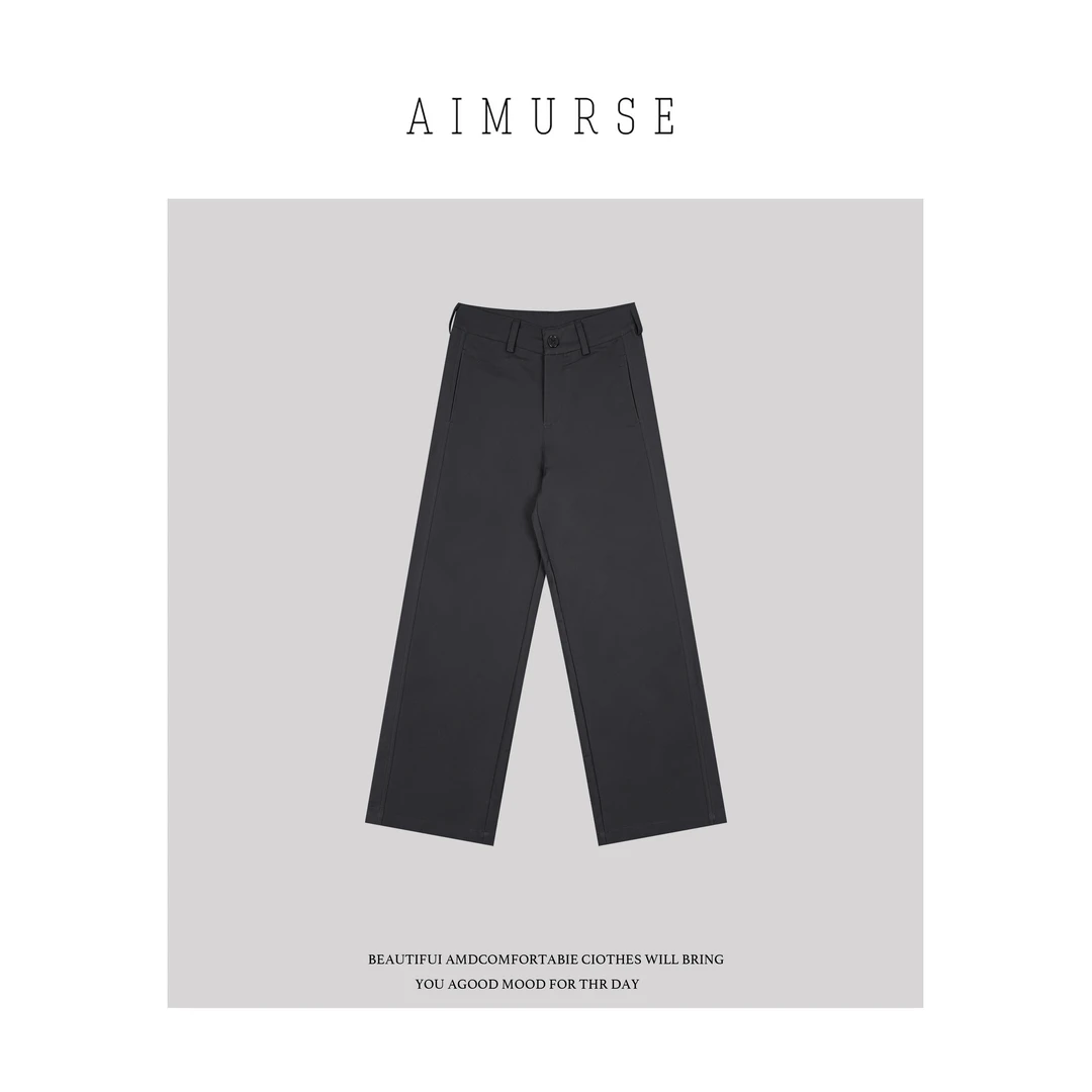 AIMURSE【线性叙事】小众设计师 纯棉秋季穿搭简约休闲裤 AM70113